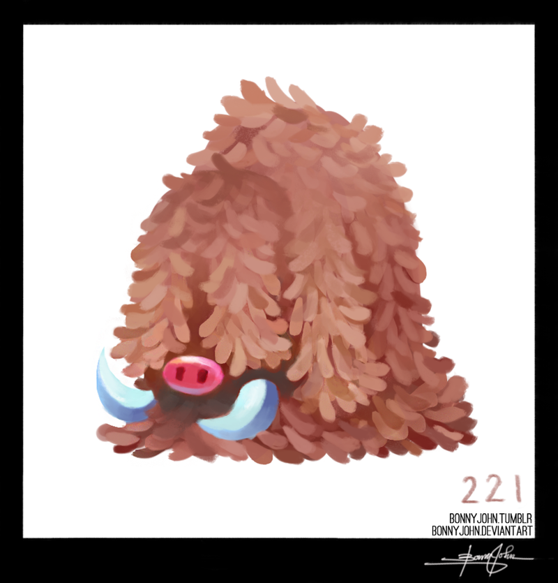 Illustration for article titled Plumpy Pig Piloswine! Â Pokemon One a Day, Series 2!